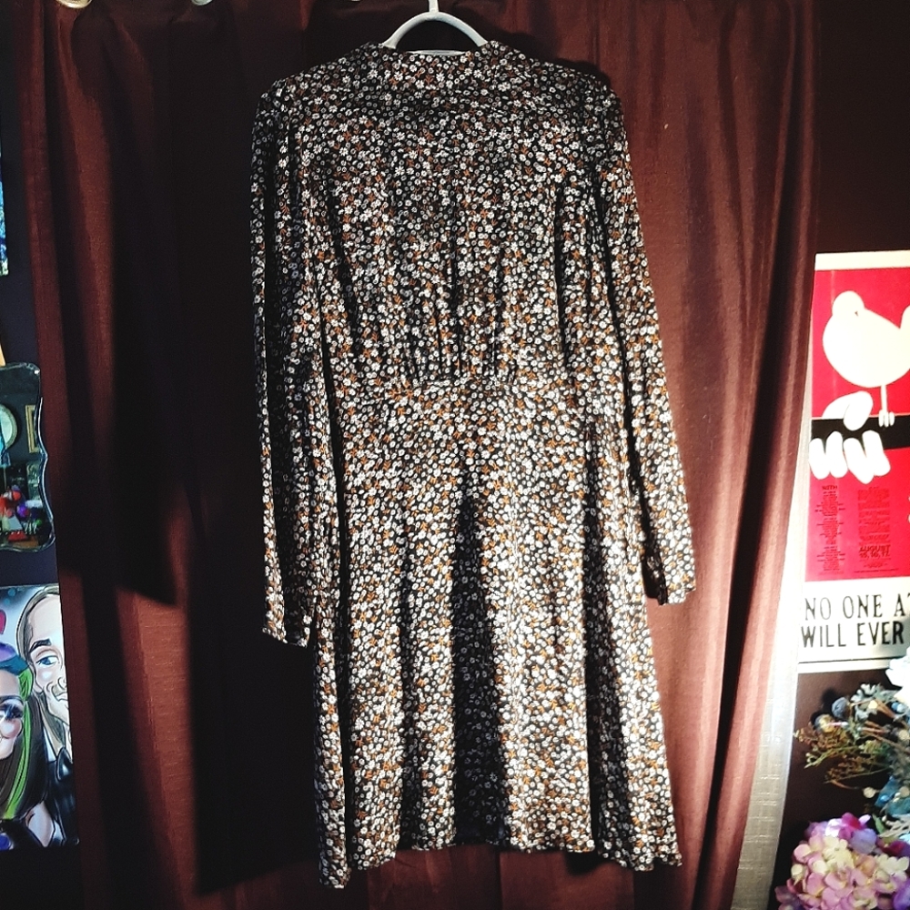 LOFT Long sleeve, high neck, floral dress